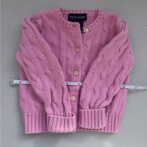 Girls 12m Ralph Lauren Pink Cable Knit Cardigan